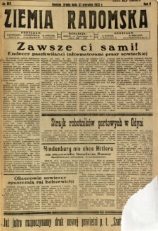 Ziemia Radomska, 1932, R. 5, nr 198