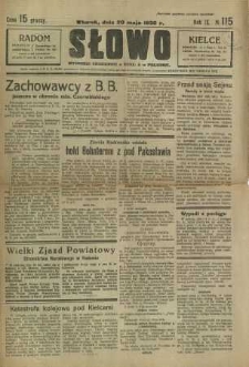 Słowo, 1930. R. 9, nr 115