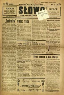 Słowo, 1930. R. 9, nr 15
