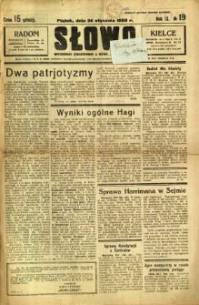 Słowo, 1930. R. 9, nr 19
