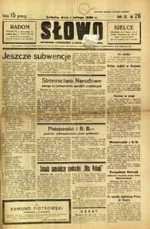 Słowo, 1930. R. 9, nr 26