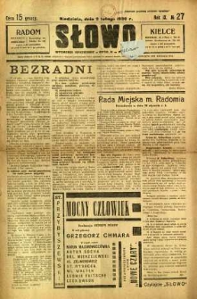 Słowo, 1930. R. 9, nr 27