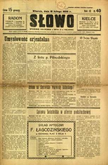 Słowo, 1930. R. 9, nr 40