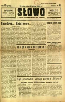 Słowo, 1930. R. 9, nr 41