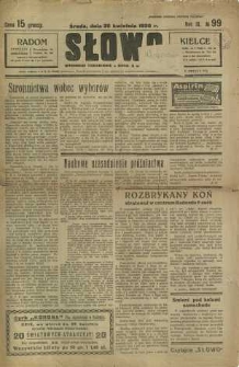 Słowo, 1930. R. 9, nr 99