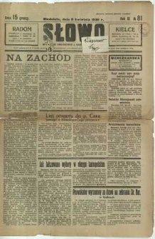 Słowo, 1930. R. 9, nr 81