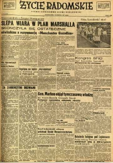 Życie Radomskie, 1947, nr 168