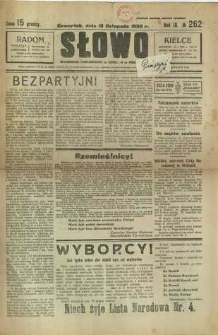 Słowo, 1930. R. 9, nr 262