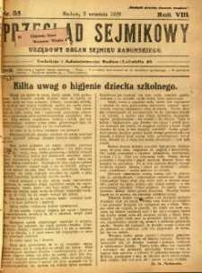 Przegląd Sejmikowy : Urzędowy Organ Sejmiku Radomskiego, 1929, R. 8. nr 35