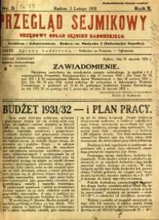 Przegląd Sejmikowy : Urzędowy Organ Sejmiku Radomskiego, 1931, R. 10, nr 3