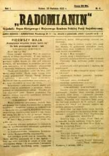 Radomianin, 1922, R. 1, nr 4