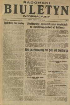 Radomski Biuletyn Informacyjny, 1945, R. 1, nr 33