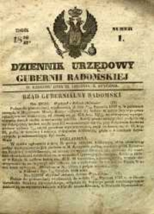 Dziennik Urzędowy Gubernii Radomskiej, 1847, nr 1