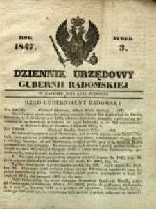 Dziennik Urzędowy Gubernii Radomskiej, 1847, nr 3