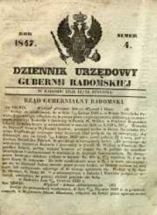 Dziennik Urzędowy Gubernii Radomskiej, 1847, nr 4