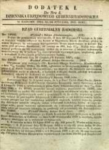 Dziennik Urzędowy Gubernii Radomskiej, 1847, nr 4, dod. I