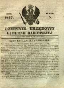 Dziennik Urzędowy Gubernii Radomskiej, 1847, nr 5