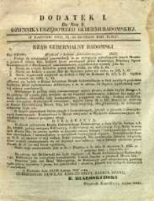 Dziennik Urzędowy Gubernii Radomskiej, 1847, nr 9, dod. I