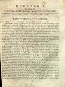 Dziennik Urzędowy Gubernii Radomskiej, 1847, nr 11, dod. I