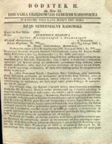 Dziennik Urzędowy Gubernii Radomskiej, 1847, nr 11, dod. II