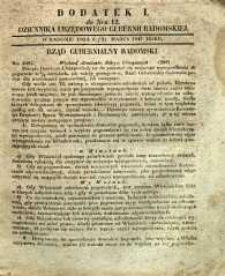 Dziennik Urzędowy Gubernii Radomskiej, 1847, nr 12, dod. I