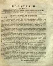 Dziennik Urzędowy Gubernii Radomskiej, 1847, nr 14, dod. II