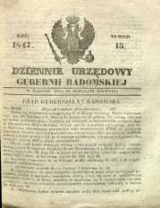Dziennik Urzędowy Gubernii Radomskiej, 1847, nr 15
