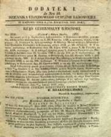 Dziennik Urzędowy Gubernii Radomskiej, 1847, nr 16, dod. I