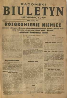 Radomski Biuletyn Informacyjny, 1945, R. 1, nr 7