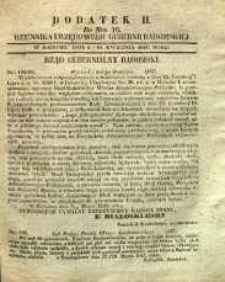 Dziennik Urzędowy Gubernii Radomskiej, 1847, nr 16, dod. II