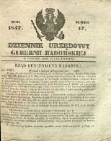 Dziennik Urzędowy Gubernii Radomskiej, 1847, nr 17