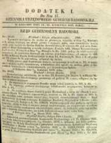 Dziennik Urzędowy Gubernii Radomskiej, 1847, nr 17, dod. I