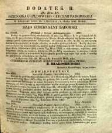 Dziennik Urzędowy Gubernii Radomskiej, 1847, nr 18, dod. II