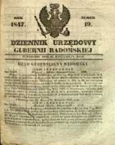 Dziennik Urzędowy Gubernii Radomskiej, 1847, nr 19