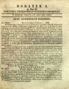 Dziennik Urzędowy Gubernii Radomskiej, 1847, nr 21, dod. I
