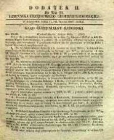 Dziennik Urzędowy Gubernii Radomskiej, 1847, nr 21, dod. II