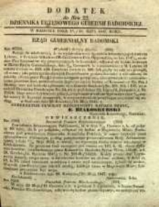 Dziennik Urzędowy Gubernii Radomskiej, 1847, nr 22, dod.