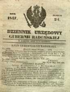 Dziennik Urzędowy Gubernii Radomskiej, 1847, nr 24