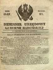 Dziennik Urzędowy Gubernii Radomskiej, 1847, nr 25