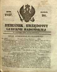 Dziennik Urzędowy Gubernii Radomskiej, 1847, nr 26