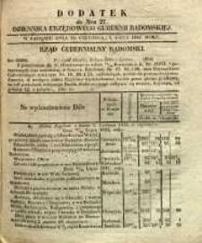 Dziennik Urzędowy Gubernii Radomskiej, 1847, nr 27, dod.