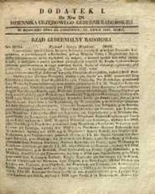 Dziennik Urzędowy Gubernii Radomskiej, 1847, nr 28, dod. I