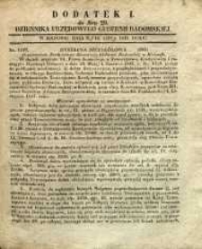 Dziennik Urzędowy Gubernii Radomskiej, 1847, nr 29, dod. I