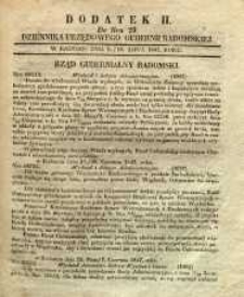 Dziennik Urzędowy Gubernii Radomskiej, 1847, nr 29, dod. II