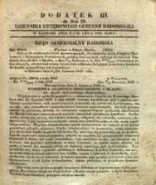 Dziennik Urzędowy Gubernii Radomskiej, 1847, nr 29, dod. III