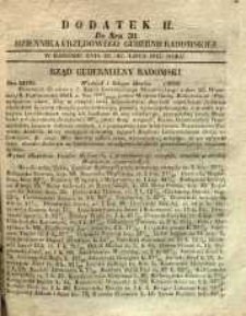 Dziennik Urzędowy Gubernii Radomskiej, 1847, nr 30, dod. II