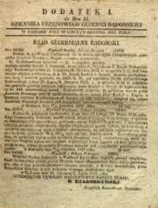 Dziennik Urzędowy Gubernii Radomskiej, 1847, nr 31, dod. I
