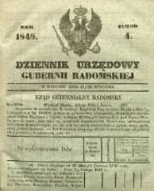 Dziennik Urzędowy Gubernii Radomskiej, 1848, nr 4