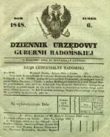 Dziennik Urzędowy Gubernii Radomskiej, 1848, nr 6