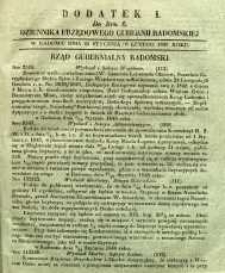 Dziennik Urzędowy Gubernii Radomskiej, 1848, nr 6, dod. I